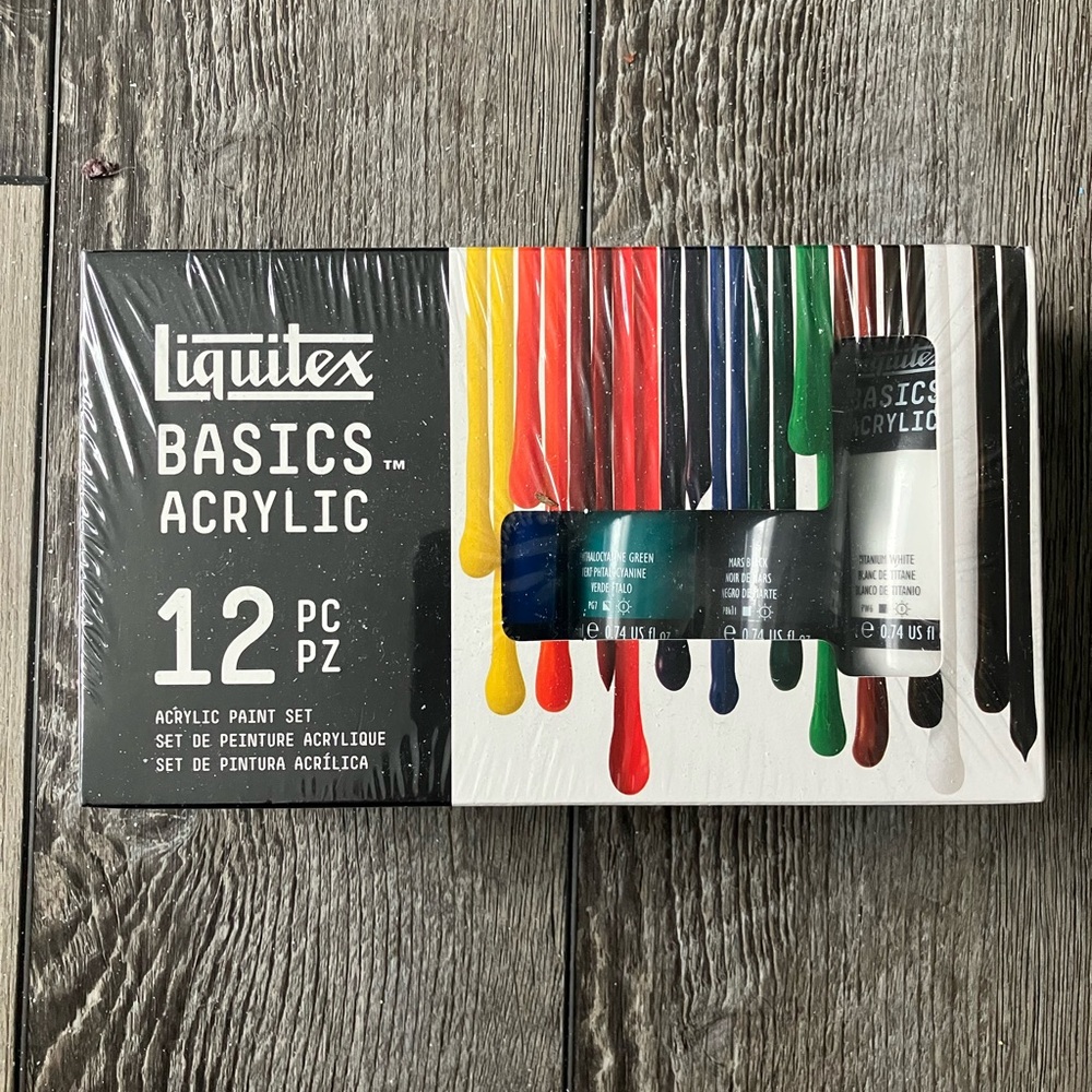 Liquitex Basics Acrylic Paint Set - 12  piece (new in sealed box)